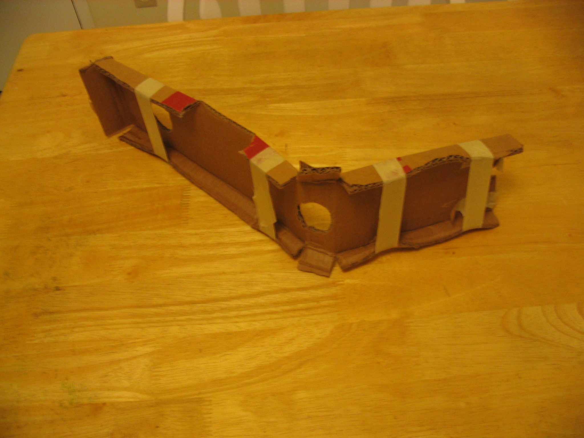 First rough cardboard arm